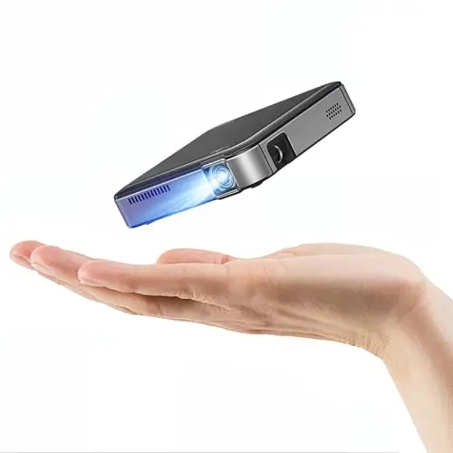 Videoprojecteur Pocket, Mini videoprojecteur DLP Compatible avec la Recharge inversée, Projecteur Video Ultra-Court Compatible Full HD 1080p, Mini Home cinéma retroprojecteur Silencieux HDMI/TV Stick