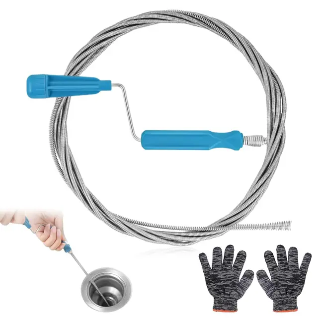 Furet Deboucheur Canalisation Professionnel, 3 m × 6 mm Furet Deboucheur Canalisation avec Manivelle, Plomberie Rohrreinigungsspirale Toilette Convient WC, Evier et Aux Tuyaux de Salle de Bain