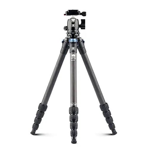 SIRUI AM-225 Trépied en Fibre de Carbone avec Rotule B-00K, Trépied de Voyage Compact et Léger de 50″ pour Appareils Photo, Pieds à 5 Sections, Plaque Arca, Charge Maximale de 13,2lbs/6kg
