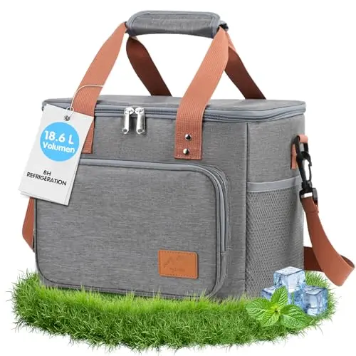 Sac Isotherme Repas 18.6L(35 Canette), Glaciere Souple Isothermes pour Homme et Femme, Lunch Box Isotherm avec Portable Bandoulière, pour Pique-Nique, Camping, Barbecue, Voyage
