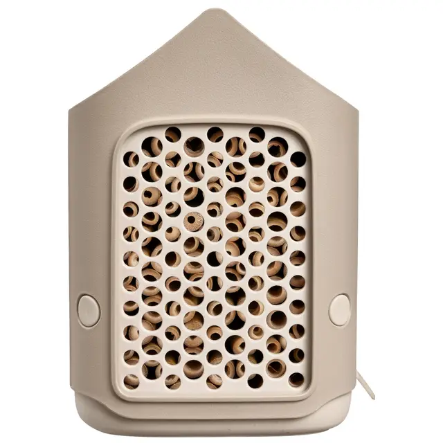 Elho Cosy Insect Hotel 18cm - Hôtel à Insectes - Insectes et Abeilles - Plastique 100% Recyclé - L17.6 x B18 x H23 cm - Beige/Beige Champignon