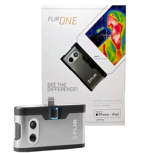 Flir One - Caméra Thermique Pour Smartphones iOS (iPhone 14 ET Versions Antérieures Avec Port Lightning), Super Résolution 240x180 (80x60 IR Natif)