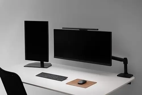 BenQ ScreenBar Pro Light bar, lampe de bureau LED pour écran PC, Alimentée par USB-C, Gain d'espace, Eclairage intelligent, Protection des yeux, Éclairage ultra-large, Détection intelligente (Noir)