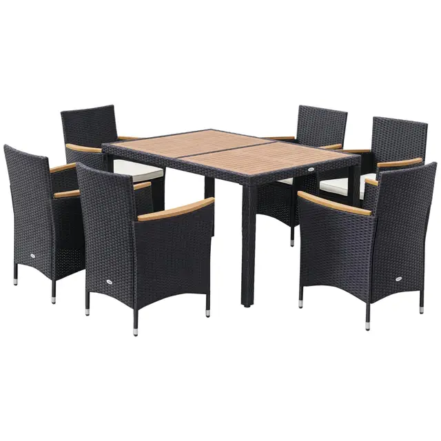 Outsunny 861-051BK Salon de jardin 6 personnes