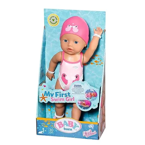 BABY born Lizzie nageur 30 cm, poupée de bain à remonter, étanche, fonctionne sans piles, poupée de 30 cm, 835302