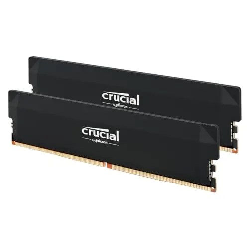 Crucial Pro RAM DDR5 32Go Kit (2x16Go) 6000MHz CL36, Overclocking Gaming, Intel XMP 3.0 / AMD Expo, PC Mémoire, Noir - CP2K16G60C36U5B