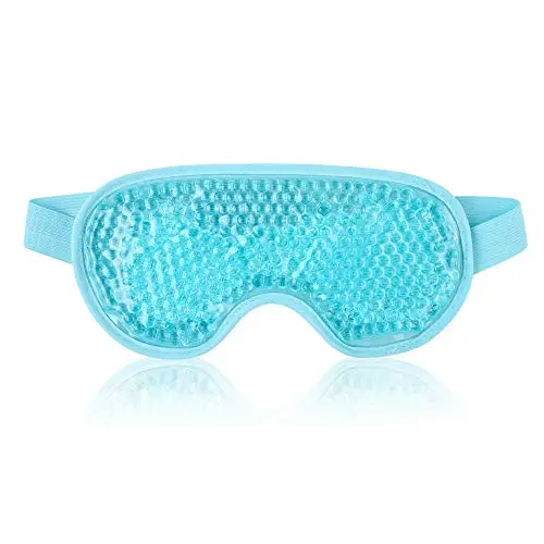 Masque pour les yeux réutilisables avec perles de gel pour la thérapie à haute et basse température, masque facial rafraîchissant pour les yeux gonflés, secs et les maux de tête