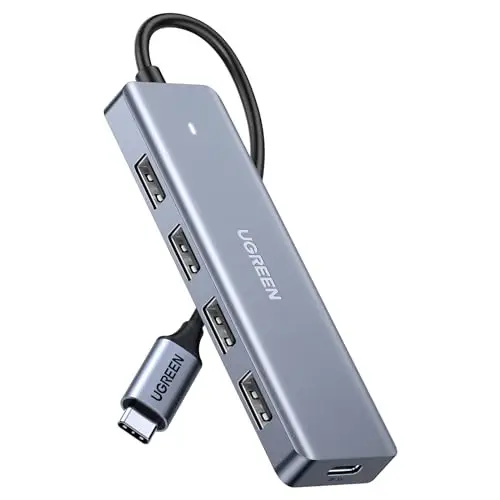 UGREEN Hub USB C vers 4 Data Ports Type A 5Gbps Adaptateur Multiport USB Compatible avec MacBook iPad Pro Air Mac Mini M4 Surface iPhone 17 Pro Max Air 16 15 Série Galaxy S25 S24 Ultra (15cm)
