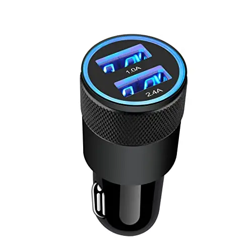 Chargeur Allume Cigare USB, 3.4A 2 Ports Chargeur Voiture USB Rapide, Prise Allume Cigare 12V Adaptateur Voiture pour iPhone 17 Pro 16 15 14 13 12, Samsung Galaxy S26 Ultra S25 S24 S23 S22 S21 A56 A57