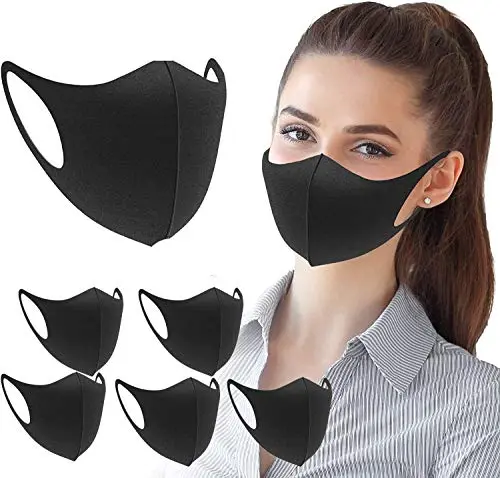 Boolavard Lot de 6 masques en tissu - Protection du visage unisexe avec boucle d'oreille - Réutilisable et lavable
