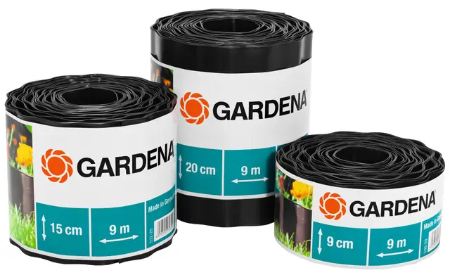 Gardena Detection de la pelouse 20 cm de hauteur: la délimitation idéale pour la pelouse, également pour le coucher, 9 m, prévient la propagation de la racine, en plastique, brun (534-20)