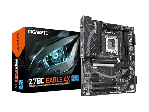 GIGABYTE Carte mère Z790 Eagle AX LGA 1700 Intel Z790 ATX avec DDR5, M.2, PCIe 5.0, USB 3.2 Gen2X2 Type-C, Intel Wi-FI 6E, LAN 2.5GbE, Q-Flash Plus, EZ-Latch