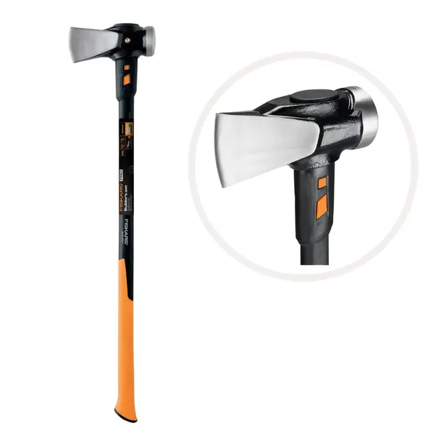 Fiskars Masse à tranche IsoCore XXL, Pour fendre du bois et enfoncer des coins, 92 cm, 5,22 kg, Noir/Orange, 1020220