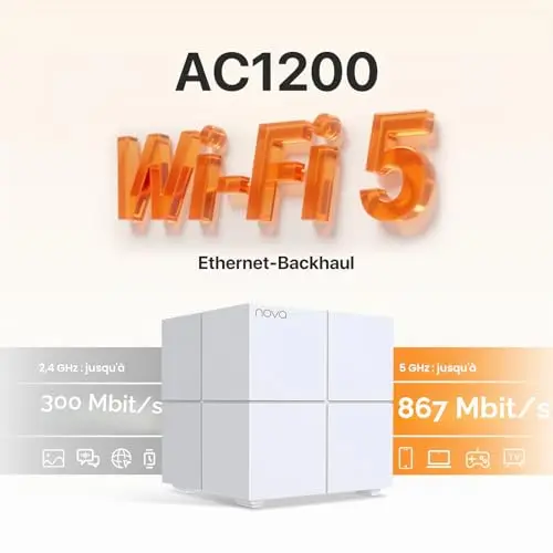 Tenda Nova MW6 WiFi Mesh (3 Pack) AC 1200Mbps - Whole Home WiFi Mesh System - 300㎡ Coverage (3600ft²) - WiFi Repeater Replacement