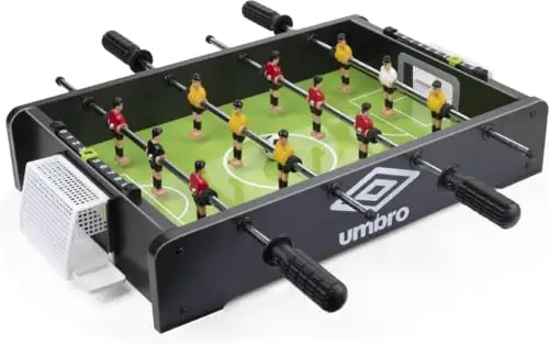 Umbro Babyfoot - Modèle de Table - Baby Foot avec 12 Joueurs - Comprend 2 Balle - Noir