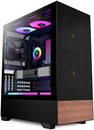 KEDIERS Boîtier PC préinstallé, 3 Ventilateurs Noirs, Tour Moyenne ATX, boîtier de Jeu avec Ouverture en Verre trempé, Porte latérale, boîtier d'ordinateur en réseau, Noir