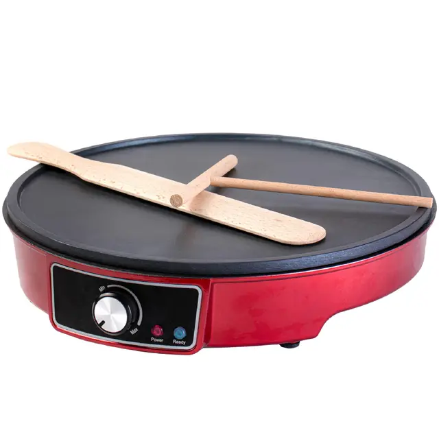 Gadgy® Crêpière Électrique 1000W – Plaque Antiadhésive Ø30 cm – Température Réglable – Râteau et Spatule Inclus – Appareil à Crêpes, Pancakes, Omelettes, Blinis et Plus