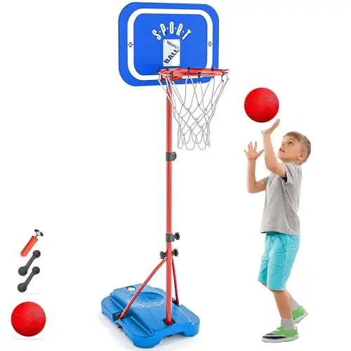 Panier de Basket-Ball avec Support, 110-190 cm, Hauteur réglable, Jouet extérieur et intérieur pour Enfants