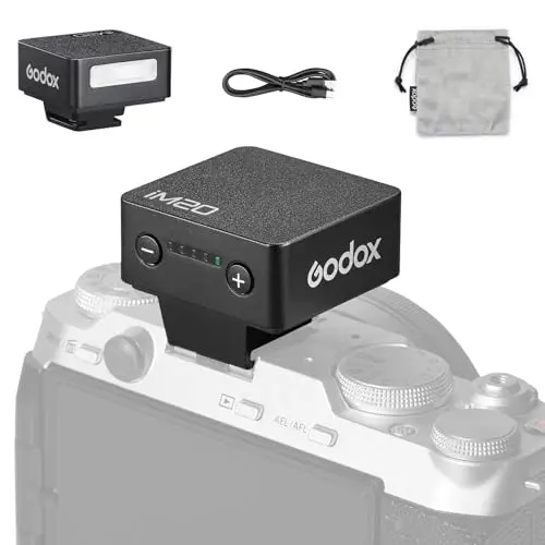 GODOX iM20 Mini Flash d'appareil Photo, 5 Niveaux de Puissance de Flash, 6000 K ± 200 K avec Commande Optique S1/S2, pour Canon, Sony, Nikon, Fuji, Olympus