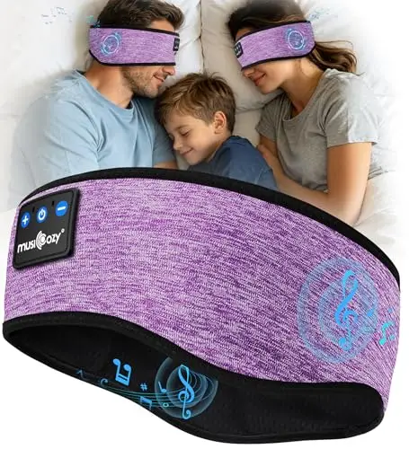 Bandeau Sommeil Bluetooth, Bandeau Écouteurs pour Dormir, Casque de Sommeil Sans Fil Ultra-Fin pour Dormeur Latéral, Confort Optimal, Qualité Sonore HD, 14 Heures d'Autonomie, Sport,Voyage,Relaxation