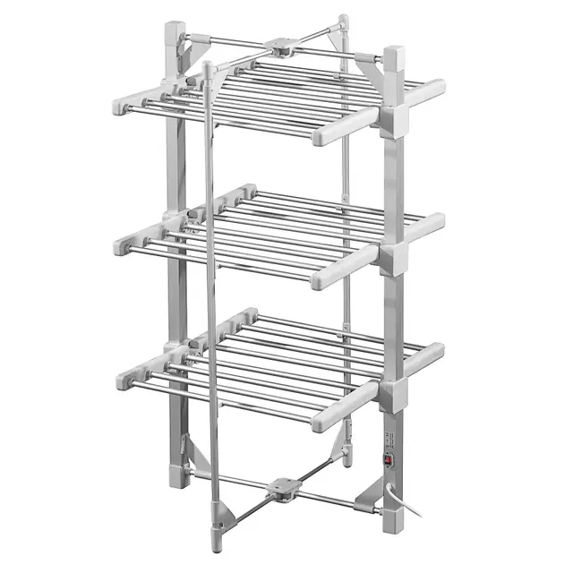 Daewoo Séchoir à Linge Chauffant Pliable à 3 Niveaux avec Housse – Séchoir électrique Compact et Peu encombrant pour Un séchage Rapide et économe en énergie du Linge intérieur