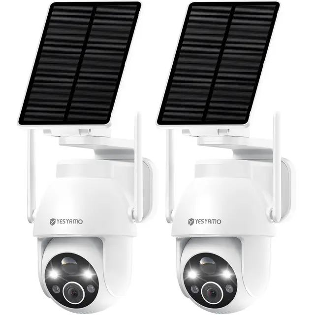 YESYAMO 2K Caméra Extérieure Solaire