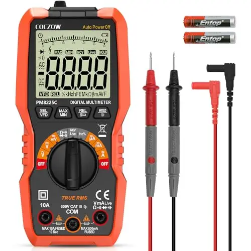 Multimètre 6000 Comptes Plage Automatique Mesure Précisément AC/DC Tension Ampèremètre Résistance Capacitance NCV Fréquence Diode Avec Écran LCD Pour Laboratoire D'école D'électricien Automobile