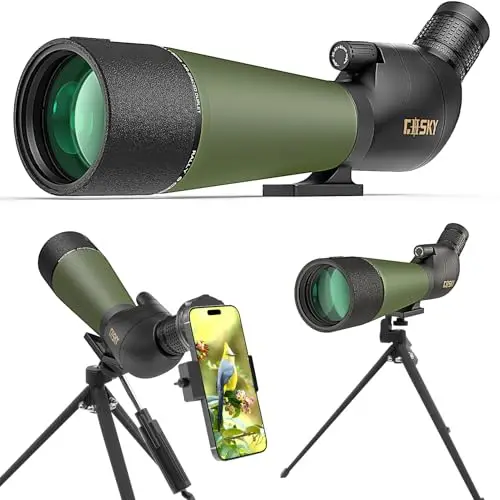 Gosky Updated 20-60x80 Spotting Scopes with Tripod, Carrying Bag and Quick Phone Holder - BAK4 High Definition Waterproof Spotter Scope for Bird Watching Wildlife Scenery1