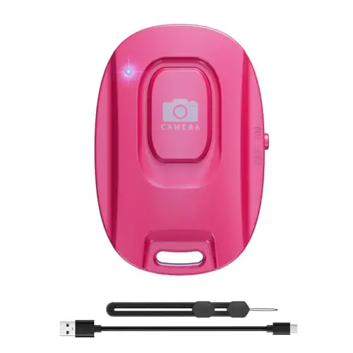 Télécommande Bluetooth sans Fil pour Smartphones, Rechargeable Déclencheur Automatique pour Photos et Vidéos, Télécommande Selfie Compatible avec iOS et Android