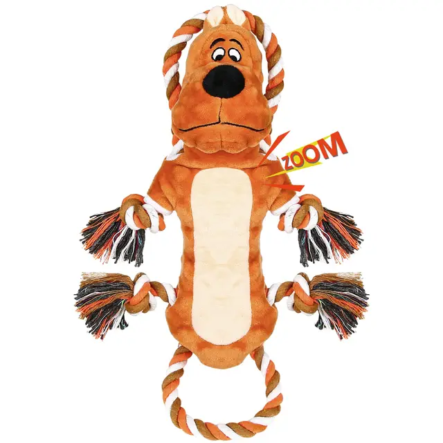 Iokheira Jouet Chien Indestructible, Jouets interactif Chien, Peluche pour Chien, Jouet à mâcher en avec Bruit intégré, Cadeau de Noël, adapté aux Petits, Moyens et Grands Chiens