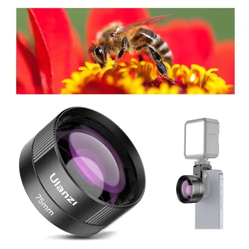 ULANZI CL-003 Objectif Macro pour Téléphone Portable, Objectif Caméra Téléphone Portable 75mm, U110x HD Agrandissement avec Clip Objectif 17mm Compatible avec iPhone Samsung Xiaomi Smartphones