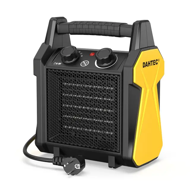 Radiateur électrique 3000W Portable - Mini Chauffage Soufflant - Chauffage Industriel - Sécurité anti-surchauffe/basculement - Idéal Maison & Bureau