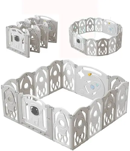 Parc Bébé Modulable 180x180 CM – Entreprise Française - Grand Parc Bébé Pliable Gris et Blanc – Aire de Jeu Sécurisée pour Enfant – Parc Facile à Installer - Parc bebe XXL