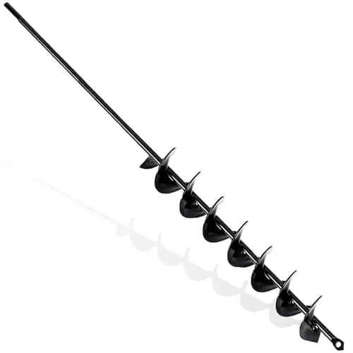 5x80cm Black Foret hélicoïdal de jardin Vis de jardin,Tarière pour perceuse, foret de plantation, foret de plantation pour visseuse sans fil