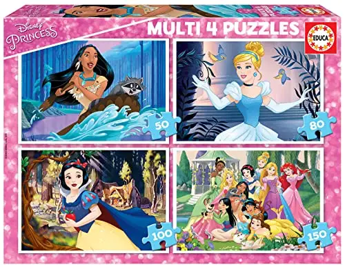 Educa - Puzzle por Enfants | Princess Multi 4 in 1 Disney Princesses (17637)