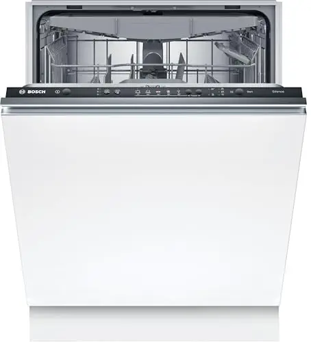 Bosch SMV25EX02E Série 2 Lave-vaisselle encastrable, entièrement escamotable, InfoLight : affichage du programme LED, 3 paniers, EcoDosage, AquaStop, 60 cm