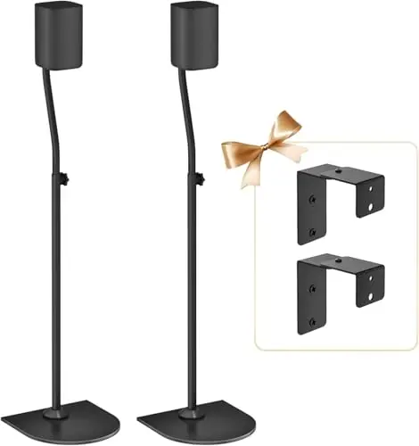Paire de Supports Surround universels Extensibles en Hauteur de 33" à 42" - Supports d'enceintes arrière pour la Plupart des Petits Supports d'enceintes Surround Satellites LG, Vizio, Sony, Samsung.