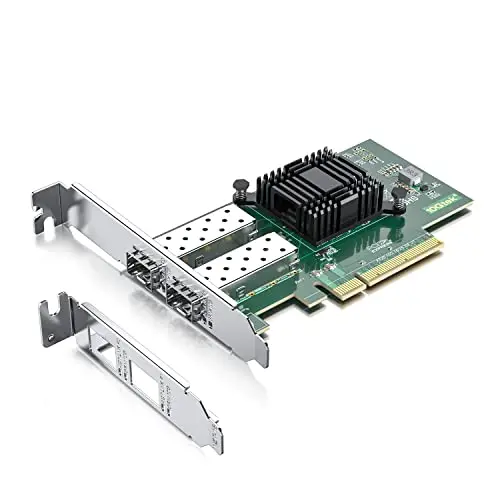 10Gtek 10Gb PCI-E NIC Carte Réseau pour X520-DA2(E10G42BTDA), with 82599ES Controller, Dual SFP+ Port, PCI Express Ethernet LAN Adapter Support Windows Server/Linux/VMware