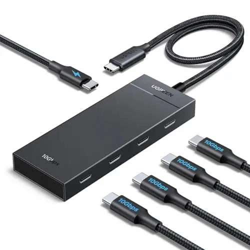 UGREEN 10Gbps Hub USB C 3.2 vers 4 Data Ports et PD 100W Charge Rapide Adaptateur Multiport USB Compatible avec MacBook iPad Pro Air Mac Mini M4 Surface iPhone 17 Pro Max Air 16 Galaxy S25 S24 Ultra