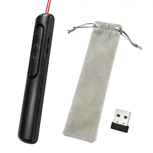 Pointeur Laser PowerPoint, Télécommande De Présentation Sans Fil Longue Portée, Pointeur Laser Puissant Plug-And-Play, Avec 1 Pochette De Rangement