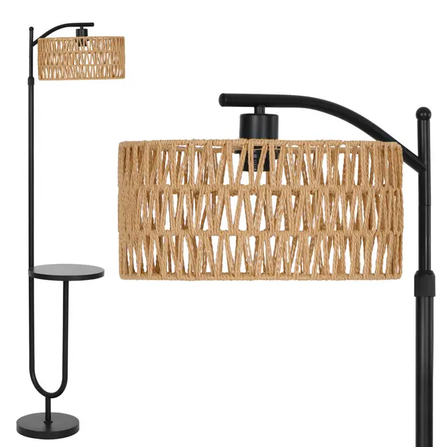luminexdesigns lampadaire vintage rotin