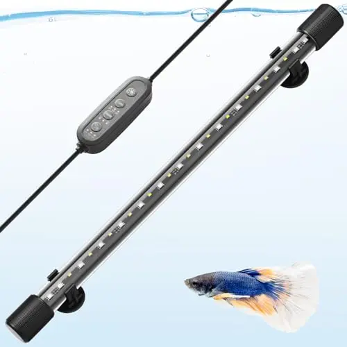 Rampe LED Aquarium 48cm, Éclairage RGBW Spectre Complet IP68 Étanche, Minuterie & Régulation de Luminosité, Ajustement de Couleur 24/7