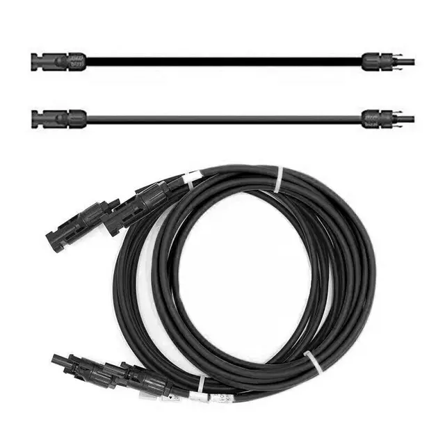 Solartonics Rallonge 4mm ² H1Z2Z2-K Câble Solaire Balkonkraftwerk Câble de Connexion Noir avec Prise sur Les Deux Côtés pour Module Solaire PV Gak. Made in Germany (2 X 12m)