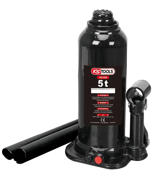KS Tools - 160.0352 - Cric hydraulique Bouteille 5 tonnes - Hauteur Min 216 mm - Hauteur Max 413 mm
