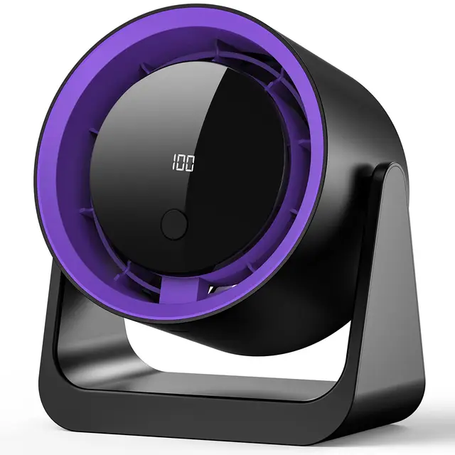 Ventilateur de Table USB, Ventilateur Portable Silencieux à 5 Vitesses, Minuterie 3-6-9H, Fixation Murale/Sur Table, Petit Ventilateur USB Puissant pour Bureau Maison Chambre, Cadeau Été
