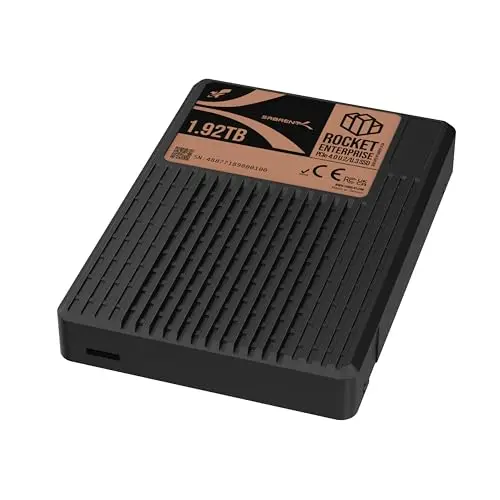 SABRENT Rocket Enterprise PCIe 4.0 U.2 NVMe 1,92 to SSD, Disque Serveur Haute Endurance avec Protection Contre Les pertes d'énergie, jusqu'à 7 000 Mo/s, 1DWPD, Protection E2E, NVMe-MI, MTBF 2,5 M