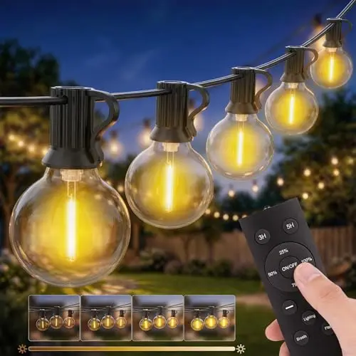 Guirlande Lumineuse Extérieur Guinguette LED 30M avec Télécommande, 36+2 G40 Ampoules IP44 Étanche Guirlande Guinguette Extérieur pour Jardin Terrasse Balcon Pergola, Décoration Mariage & Fêtes