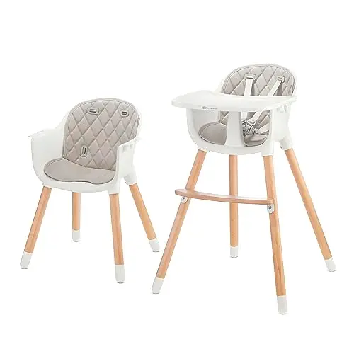 Kinderkraft Chaise Haute Bébé SIENNA, Plateau Amovible, 2 en 1, Chaise Enfant, Gris