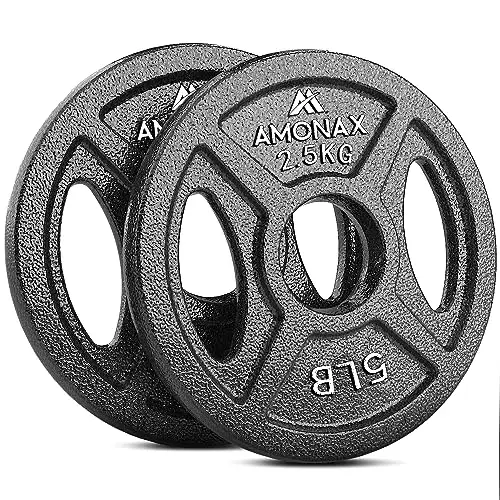 Amonax Disques de Musculation en Fonte Olympique 50 mm