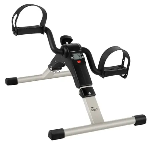Mini Vélo d'Appartement, Uten Pedalier d'appartement Portable avec Ecran LCD Bouton de Pédaler Résistance Réglable Bras Jambes Entraîner